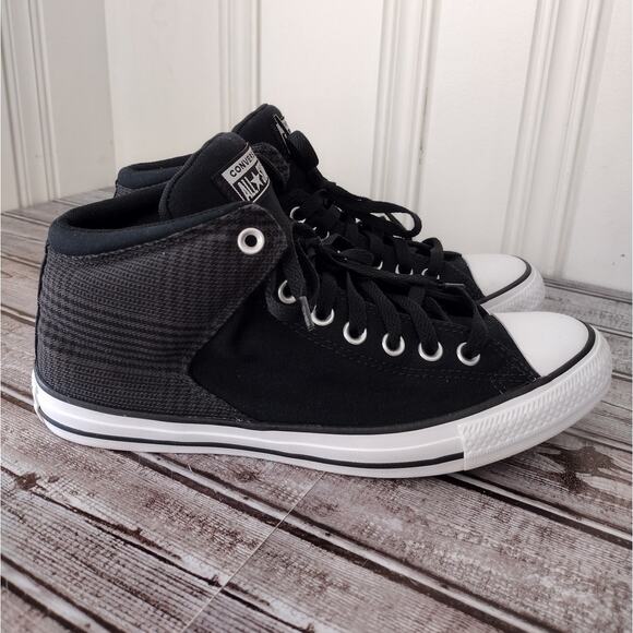 Converse EUC Chuck Taylor All-Star High Street Black/Gray Plaid Sneakers Men's 9 - Picture 2 of 12